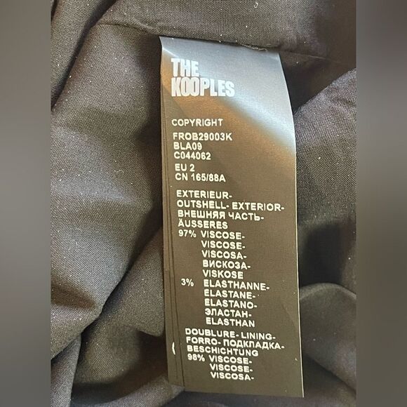 The Kooples black, white and yellow Daisies Satin slip dress y2K inspired - Picture 9 of 11